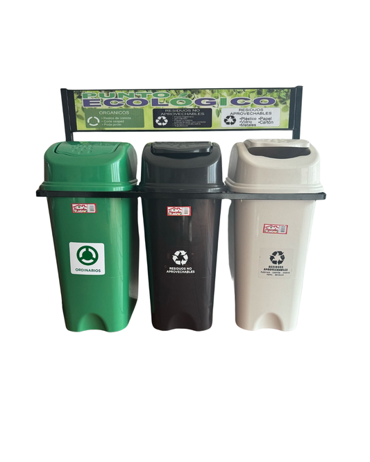 Punto ecológico X3 canecas - HOGAR PLAST