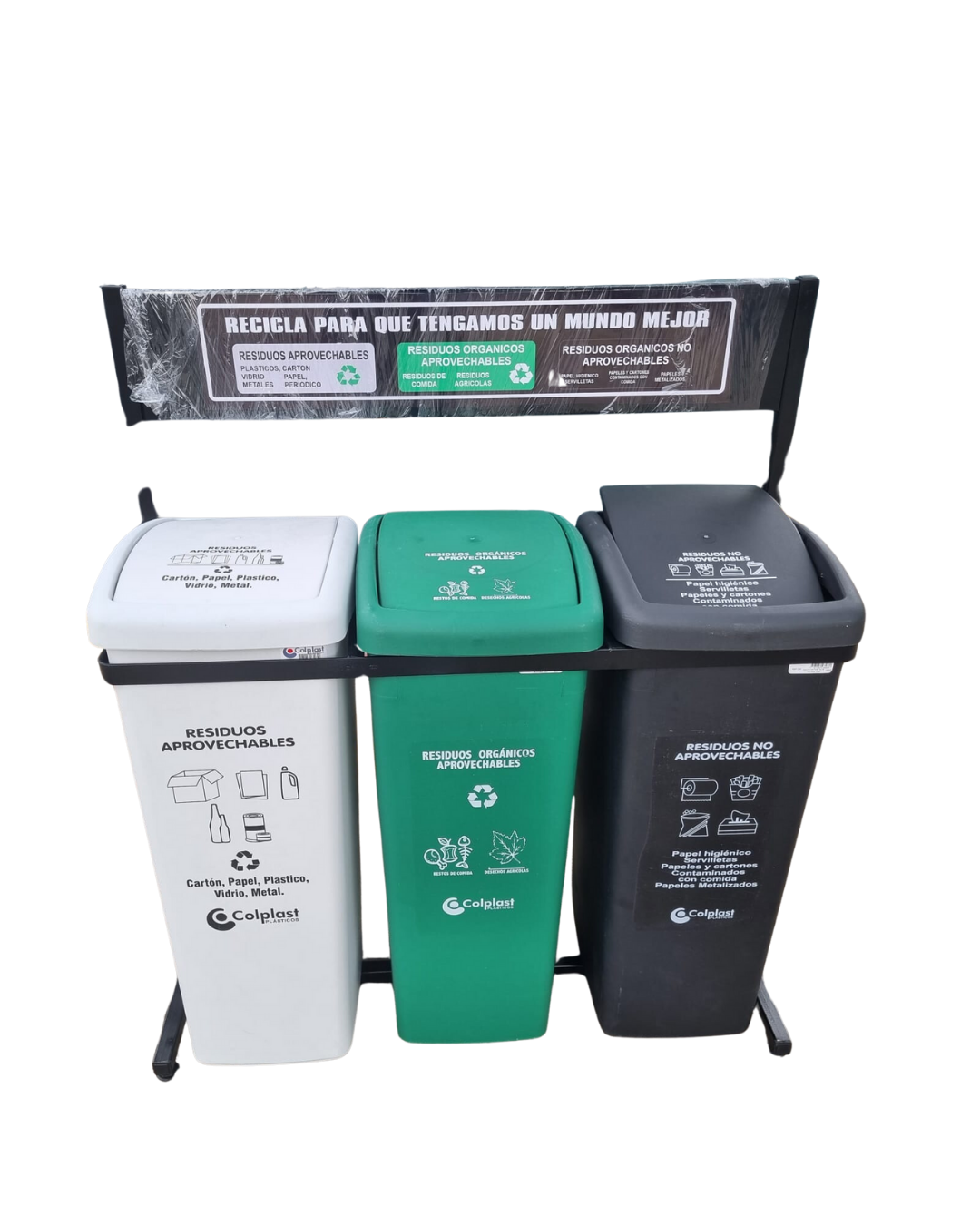 PUNTO ECOLOGICO X 3 CANECAS DE 55 LITROS COL PLAST