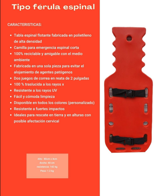 CAMILLA CORTA CON SEÑAL+ARNES +SOPORTE E INMOVILIZADOR DE CABEZA