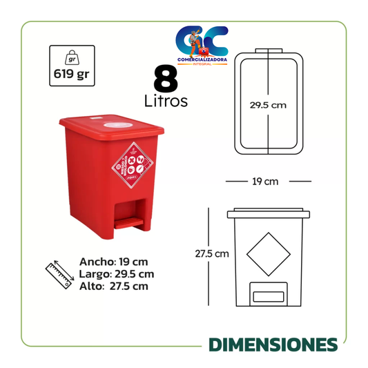 CANECA DE BASURA TAPA PEDAL COLORES AUTORIZADOS NUEVO CODIGO