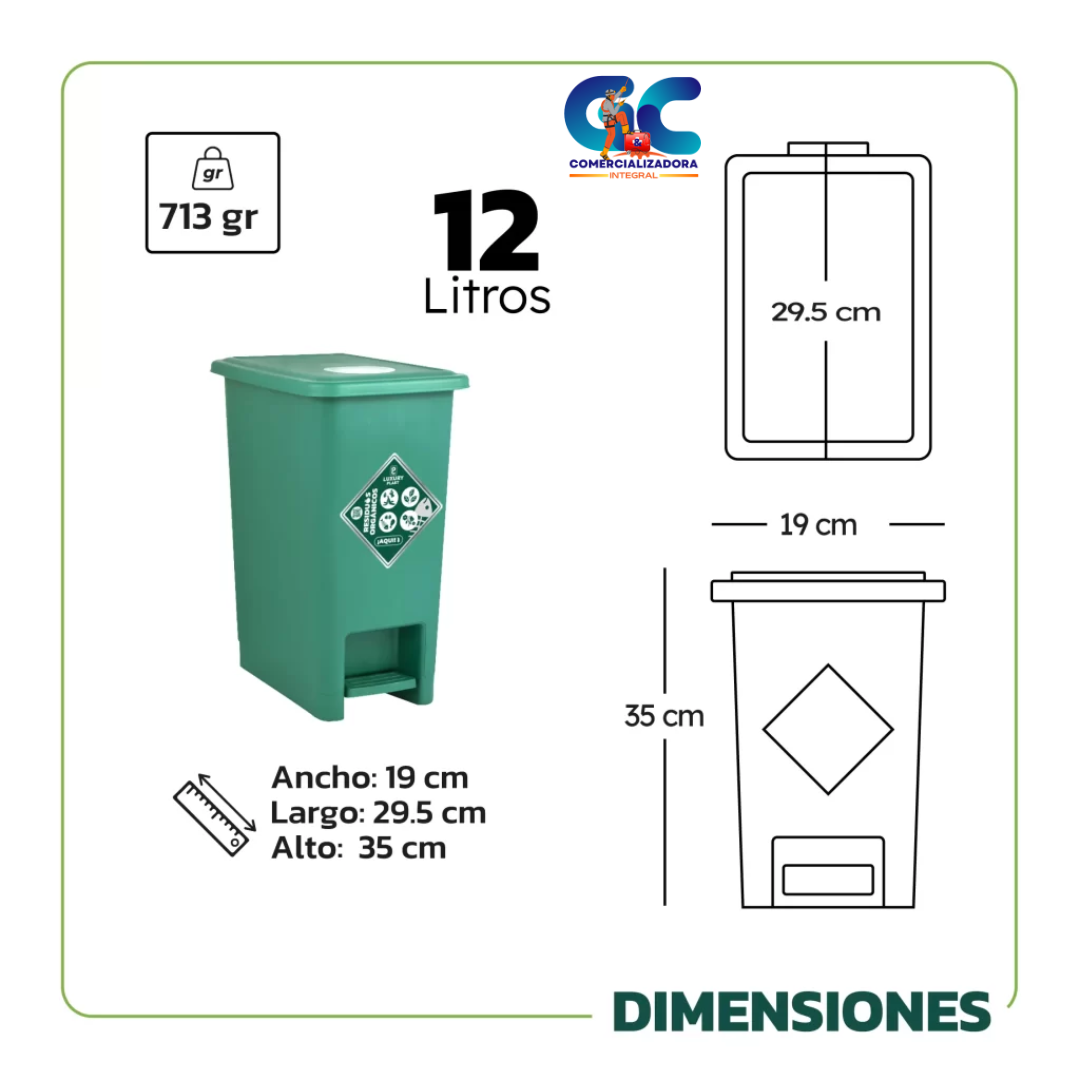 CANECA DE BASURA TAPA PEDAL COLORES AUTORIZADOS NUEVO CODIGO