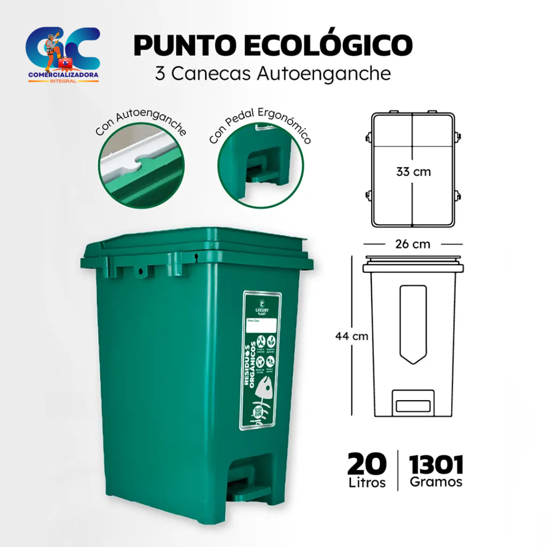 CANECA DE BASURA TAPA PEDAL COLORES AUTORIZADOS NUEVO CODIGO
