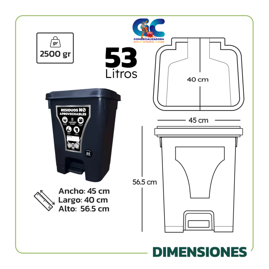 CANECA DE BASURA TAPA PEDAL COLORES AUTORIZADOS NUEVO CODIGO