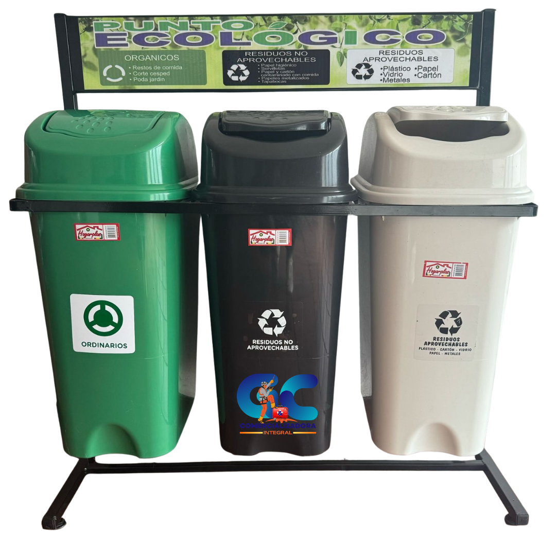 PUNTO ECOLOGICO X 3 CANECAS COLORES DEL NUEVO CODIGO