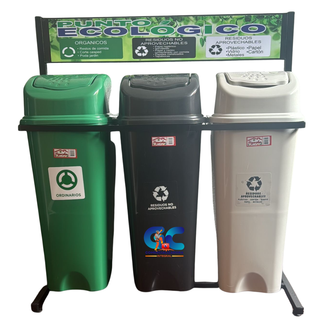 PUNTO ECOLOGICO X 3 CANECAS COLORES DEL NUEVO CODIGO