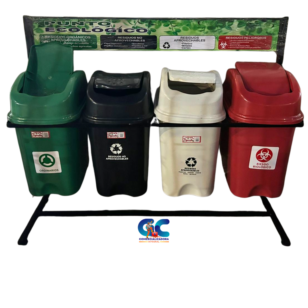 PUNTO ECOLOGICO X 4 CANECAS COLORES DEL NUEVO CODIGO