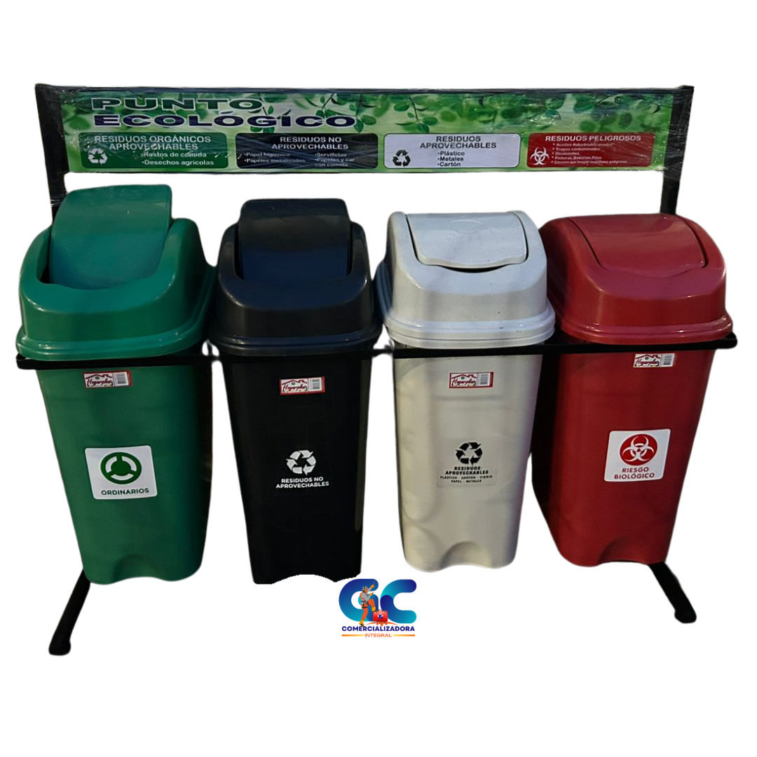 PUNTO ECOLOGICO X 4 CANECAS COLORES DEL NUEVO CODIGO