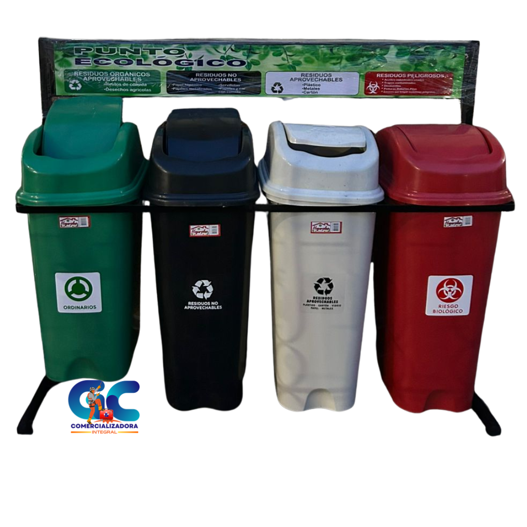 PUNTO ECOLOGICO X 4 CANECAS COLORES DEL NUEVO CODIGO