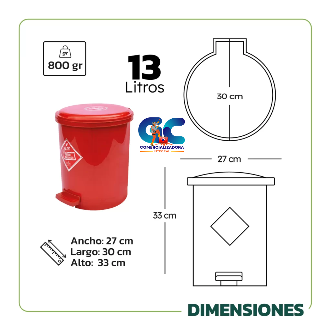 CANECA DE BASURA TAPA PEDAL REDONDA COLORES AUTORIZADOS NUEVO CODIGO