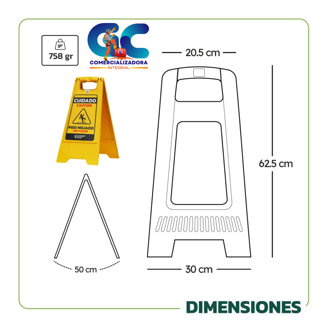 SEÑAL PISO MOJADO EN PLASTICO