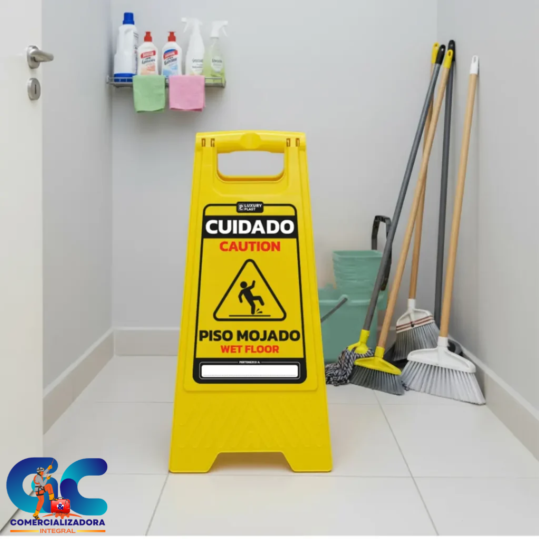 SEÑAL PISO MOJADO EN PLASTICO