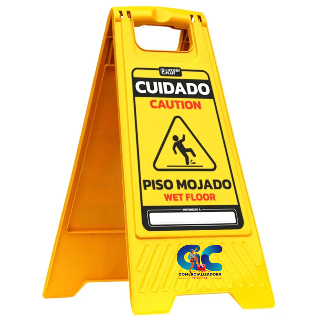 SEÑAL PISO MOJADO EN PLASTICO